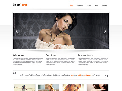 DeepFocus - Multipurpose PSD Template clean creative minimal modern portfolio template web design