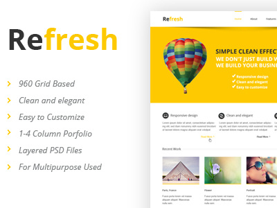 Refresh - Multipurpose PSD template