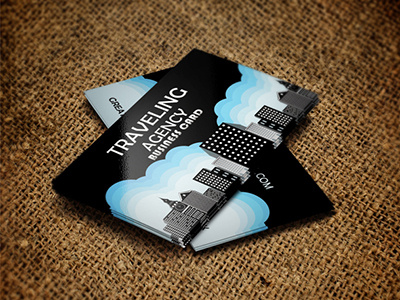 Traveling Agency Business Card agency big ben black blue building business card company sky travel traveling white