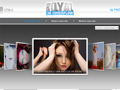 Royal 3D Coverflow 3d caption coverflow fluid gallery html5 image mobile plugin resizable responsive