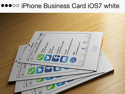 iPhone Business Card iOS7 White business business card elegant gray iphone phone print print ready professional solution unique white