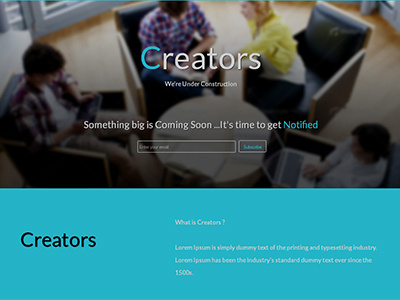 Creators Responsive Under Construction Template