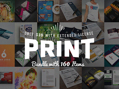 Royal Print Templates Bundle with 160 Items - Only $39 brochure bundle card deal flyer letterhead magazine print resume stationery template