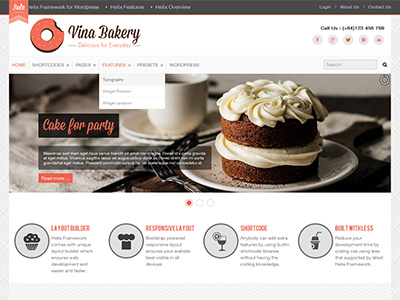 Vina Bakery - Flexibility and Responsive Wordpress Theme 3 presets bakery theme business theme helix framework responsive bakery theme responsive business theme vina bakery wordpress bakery theme