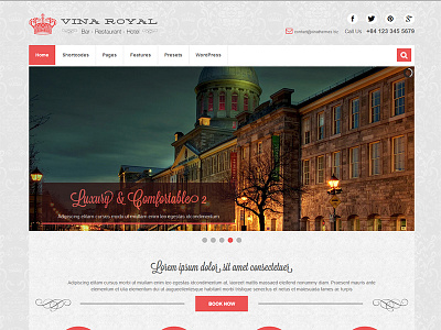 Vina Royal - Responsive Portfolio & Business Wordpress Theme hotel royal theme vina wordpress