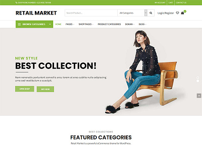 Retail Market - Multi Vendor WordPress Theme ajax ecommerce fashion filter responsive theme woocommerce wordpress