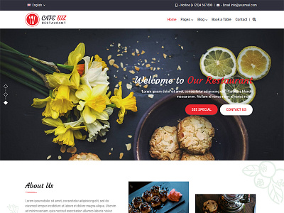 Cafe Biz | Restaurant & Food WordPress Theme cafe chef food lightweight responsive restaurant shortcodes site theme wordpress
