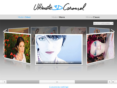 Ultimate 3D Carousel 3d carousel gallery image jquery mobile plugin resizable responsive slider touch