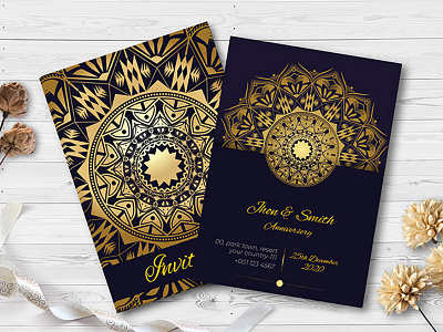 Luxury Invitation Card Design elegant engagement invitation invite luxury mandala ornament special typographic vintage wedding