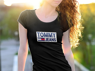 TOMMY JEANS T-shirt apparel brand clothing colorful custom design eyecatching graphics tshirt