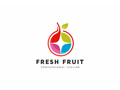 Fresh Fruit Logo agriculture diet food fruit green healthy juice leaf market organic restaurant