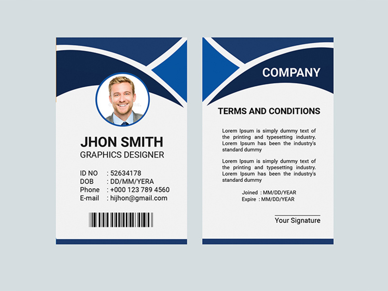 Id Card Back Side Terms And Conditions Sample