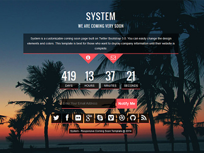 SYSTEM Coming Soon Template bootstrap coming soon page coming soon contact page coming soon template recpatcha contact form
