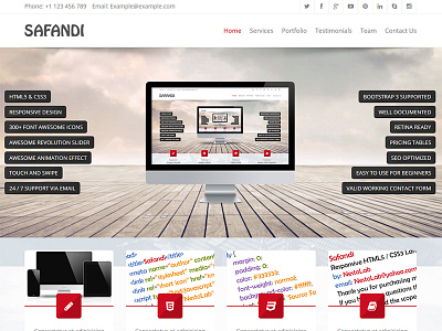 Safandi - HTML5 / CSS3 One Page Template
