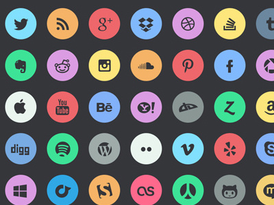 675 Icons - Social Media & Online Brand circle colorful icons online rounded corner social social media square trendy web