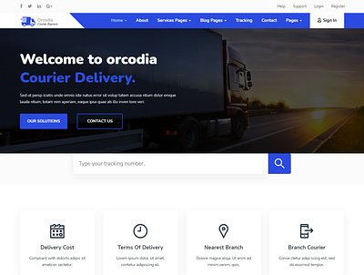 Orcodia - Courier & Delivery Service HTML Template template