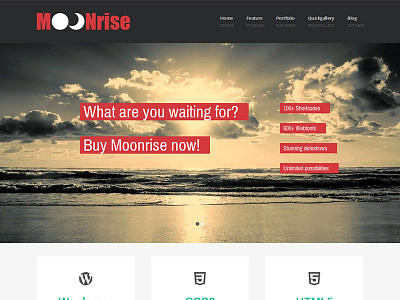 Moonrise - Flat WordPress Theme business clean creative flat modern multipurpose portfolio seo theme widgets wordpress