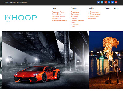 Whoop - Creative WordPress Portfolio Theme business creative mobile modern portfolio responsive seo theme wordpress