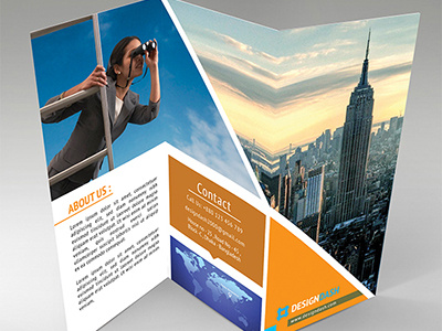 Corporate Trifold Brochure blue brochure business clean corporate creative elegant flat fresh