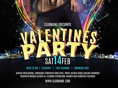 Valentines Party Flyer Template