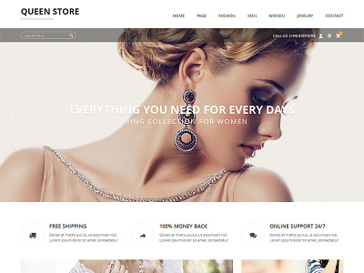 Queenstore Modern Ecommerce Html Template ajax contact ecommerce form html mega menu modern queenstore template