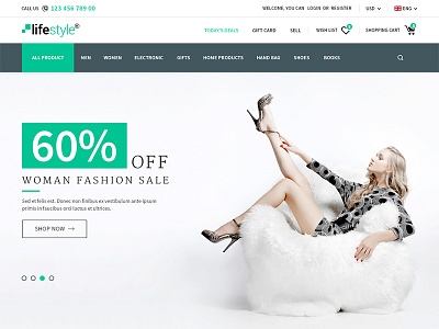 Life Style - Multi Purpose eCommerce PSD Template blog clothing ecommerce digital psd ecommerce psd fashion psd watches psd