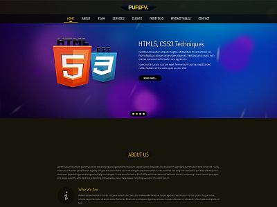 Purify - One Page Responsive Template contact creative css3 form html5 php responsive site template