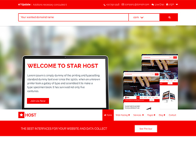 Star Host - HTML5 Responsive Website Template cloud dedicated domain host hosting portfolio server services seven vps web