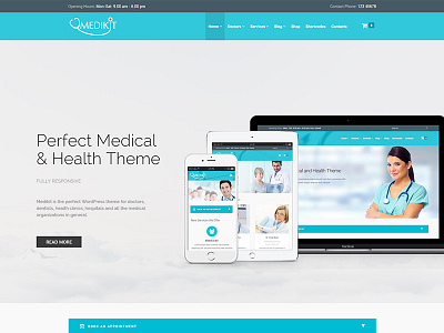 Medikit - Health & Medical WordPress Theme bootstrap clinic dentist health healthcare medic medical medicine responsive wordpress