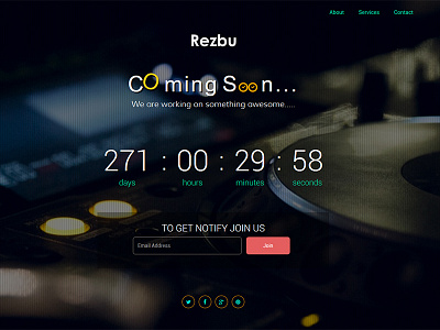 Rezbu - Responsive Coming Soon Template coming soon coming soon template responsive coming soon responsive coming soon template rezbu template