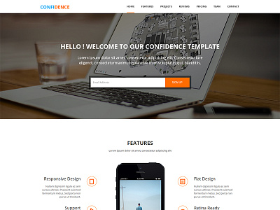 Confidence - OnePage HTML5 Template clean conversion corporate creative form html5 landing landing page marketing