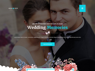 Wedding - Responsive Theme blog bride countdown gallery gifts groom groomsmen modern rsvp vintage wedding