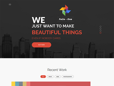 Folio One - Portfolio Template one page portfolio resume template website