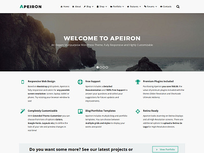 Apeiron - Responsive Multi-Purpose WordPress Theme blog bootstrap business ecommerce multipurpose portfolio responsive shop woocommerce wordpres