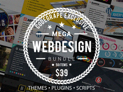 Mega Web Design Bundle bundle code css design html mega php plugin script theme web wordpress