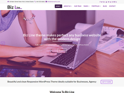 Biz Line Responsive Multipurpose WordPress Theme