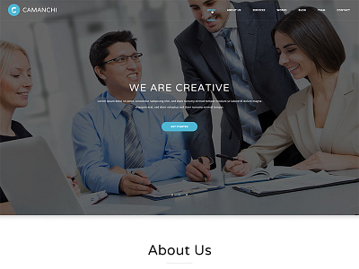 Camanchi One Page Portfolio black blue creative landing page one page portfolio psd red