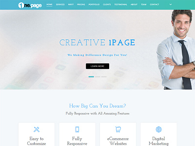 One.Page - Bootstrap Business & App Html5 Template bootstrap corporate creative css designer html minimal modern onepage parallax portfolio theme