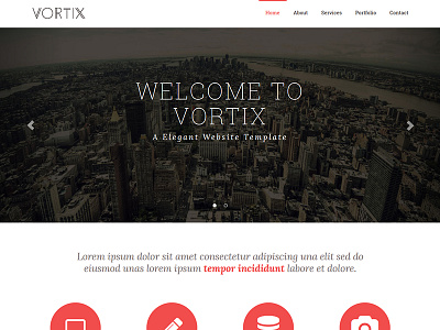 Vortix - Responsive Design bootstrap business corporate creative css3 html5 less responsive template