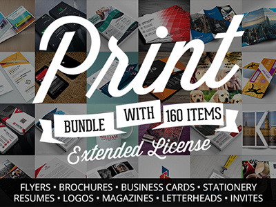 Creative Print Templates Bundle with 160 Items – Only $39