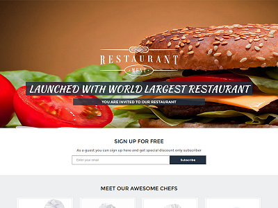 Bizhub Food & Restaurent Landing Page bizhub cafe grid html landing onepage page responsive restaurant retina slider template