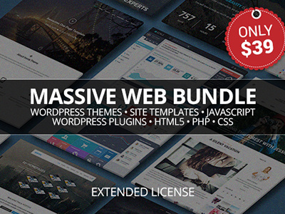 Massive Web Bundle with Extended License – Only $39 bundle deal php plugin script template theme