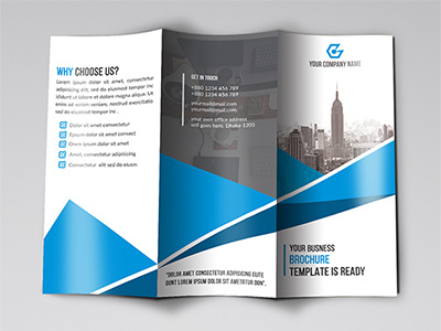 Trifold Brochure a4 agency brochure business corporate creative customizable design editable paper template trifold