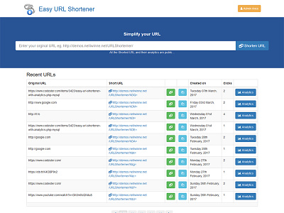 Easy URL Shortening with Analytics - PHP MySQL short shorten shortener shrink url