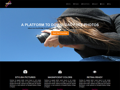 HoloPhotos HTML Template attractive gallery html photo photography theme