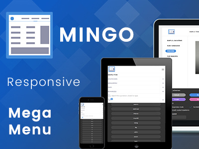 Mingo - Responsive Jquery Mega Menu Plugin customizable dropdown flyout grid horizontal image jquery mega menu navigation responsive seo