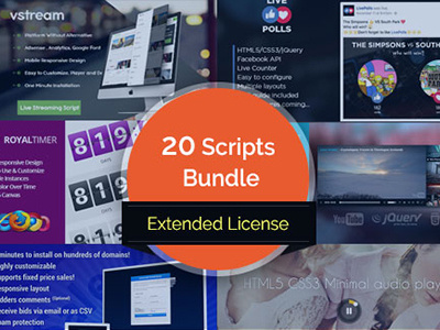 20 Must-Have Scripts for Every Webmaster – Extended License bundle css deal html javascript jquery php script