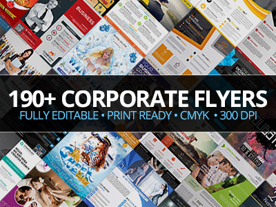 190+ Corporate Flyers – Only $39 300dpi bundle cmyk codegrape corporate deal editable flyer inkydeals print
