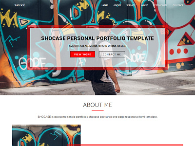 Shocase - Personal Portfolio Template amazing bootstrap clean creative modern onepage personal portfolio red responsive