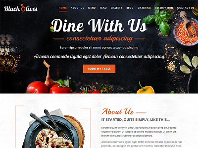 Blackolive - Restaurant One Page HTML bakeries bakery business cafe cakes cooking food kitchen menu pub restaurant